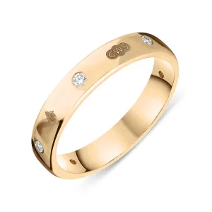 18ct Rose Gold 0.15ct Diamond Queen's Jubilee Hallmark 4mm Ring D