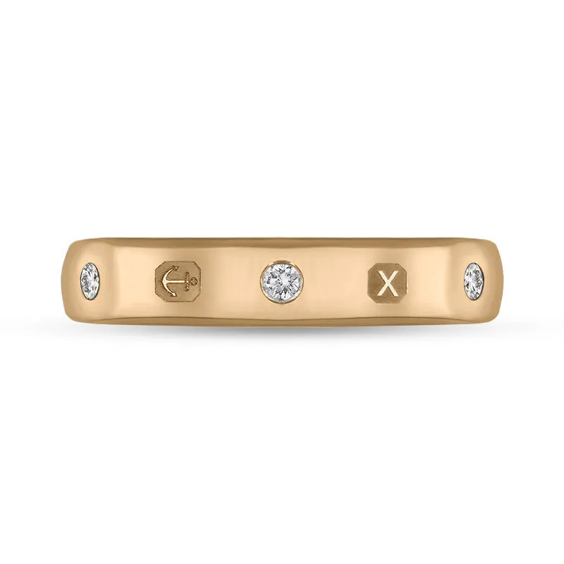 18ct Rose Gold 0.15ct Diamond Queen's Jubilee Hallmark 4mm Ring D