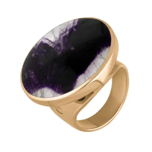 18ct Rose Gold Blue John Hallmark Medium Round Ring