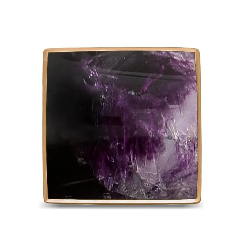 18ct Rose Gold Blue John Large Square Ring