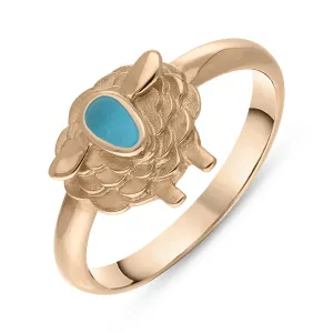18ct Rose Gold Turquoise Sheep Ring
