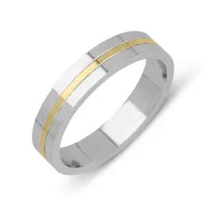 18ct White and Yellow Gold 4mm Wedding Ring D