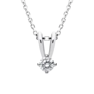 18ct White Gold 0.15ct Diamond Solitaire Necklace