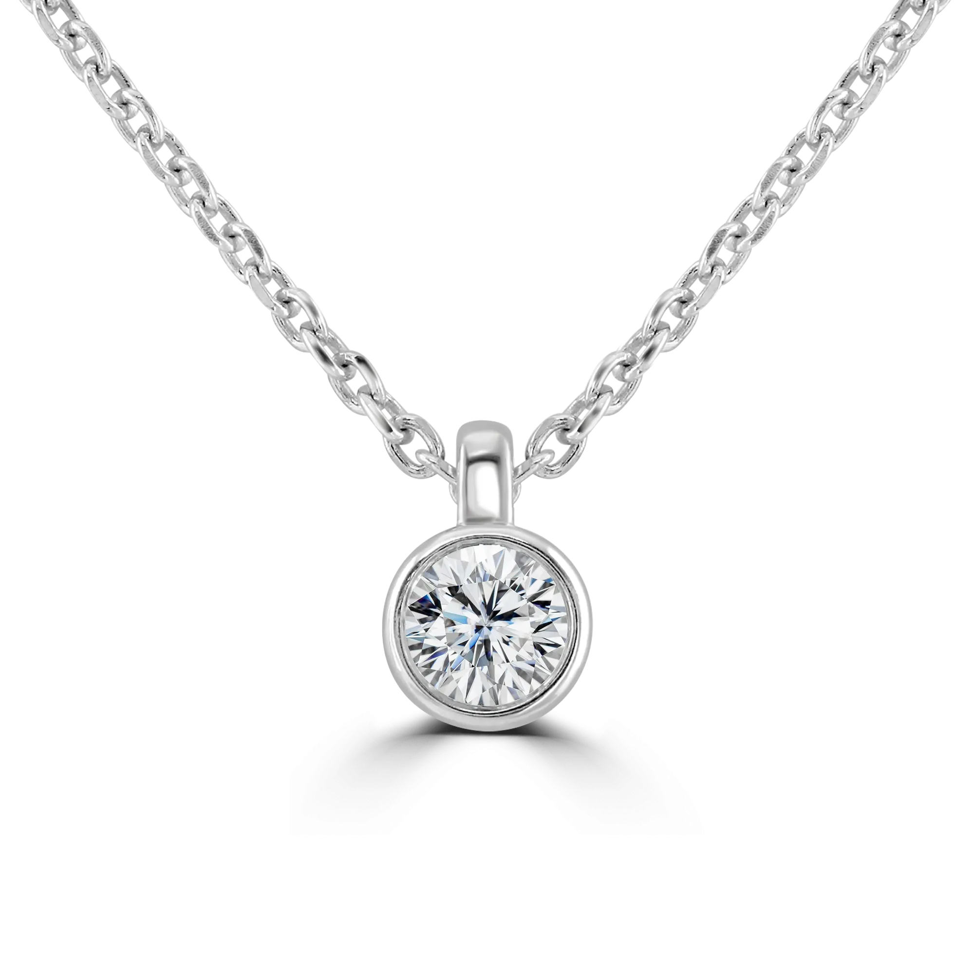 18ct White Gold 0.15ct Lab Grown Diamond Solitaire Necklace