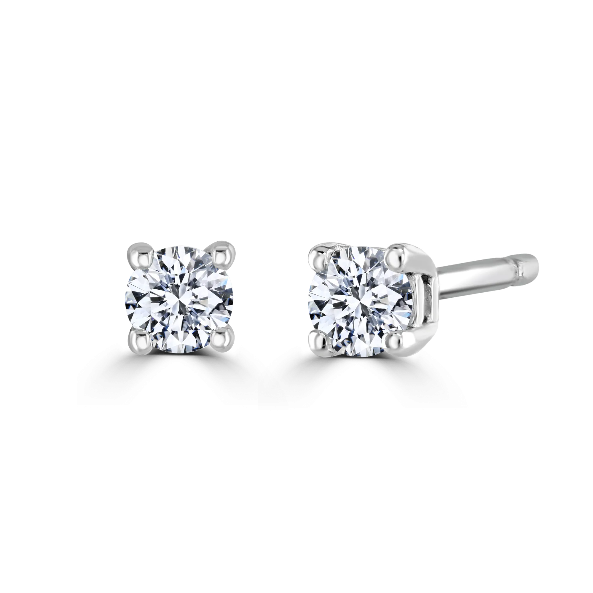 18ct White Gold 0.15ct Lab Grown Diamond Solitaire Stud Earrings