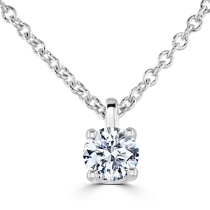 18ct White Gold 0.25ct Lab Grown Diamond Solitaire Necklace