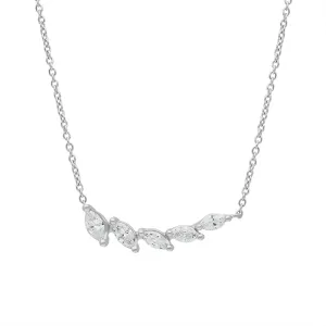 18ct White Gold 0.29ct Diamond Marquise Cut Graduated Necklace D