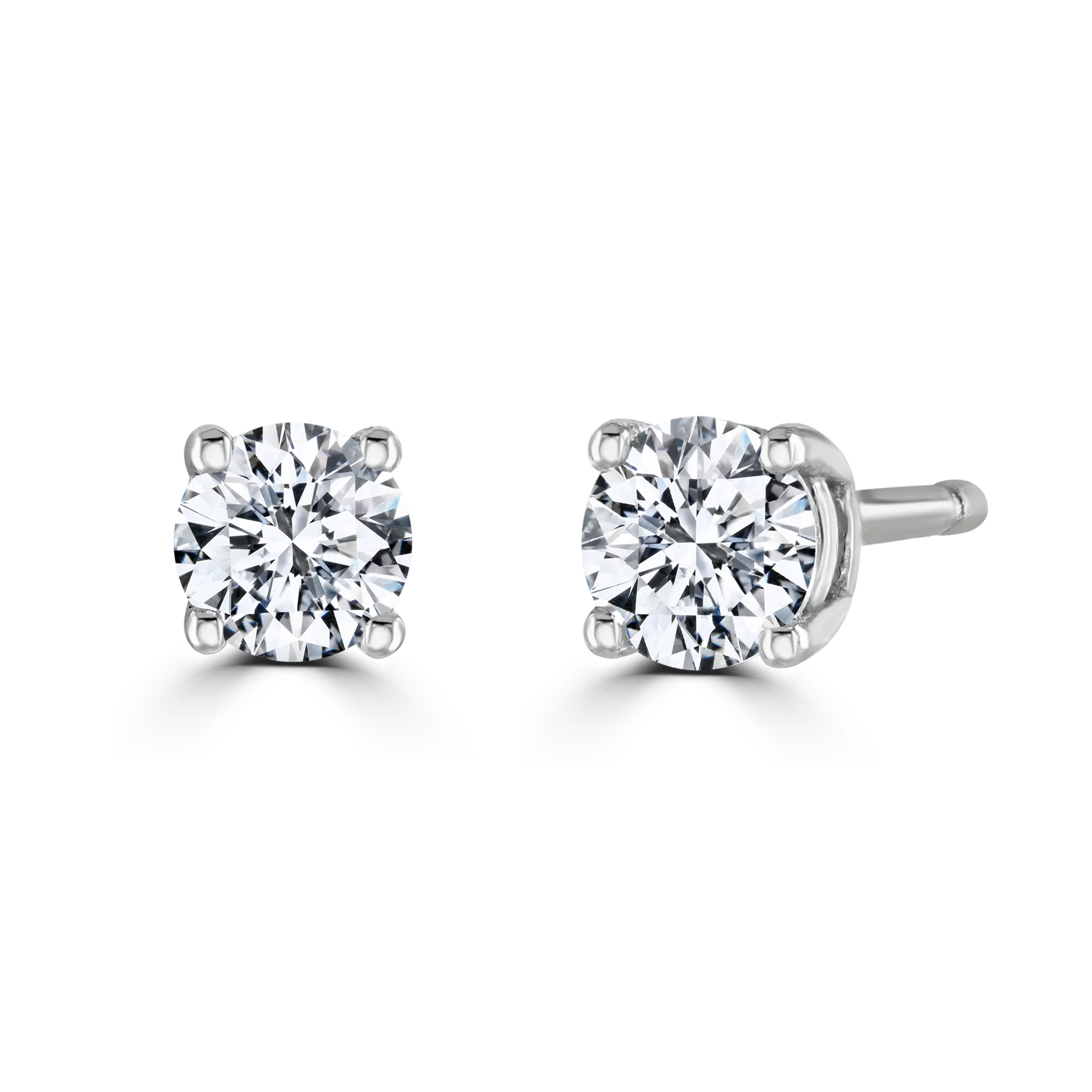 18ct White Gold 0.30ct Lab Grown Diamond Solitaire Stud Earrings