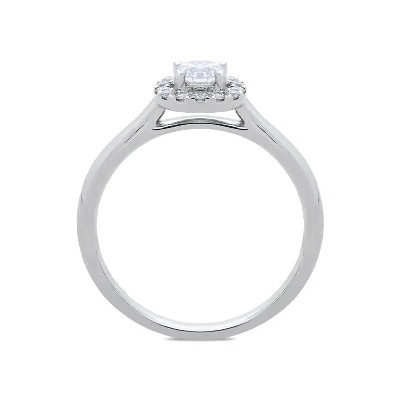 18ct White Gold 0.40ct Diamond Brilliant Cut Halo Ring