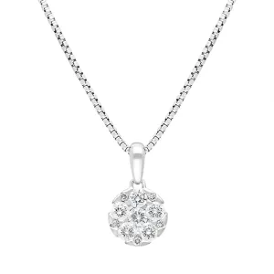 18ct White Gold 0.46ct Diamond Round Cluster Pendant
