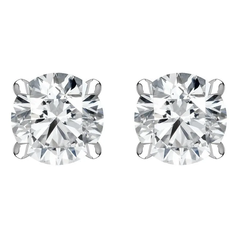 18ct White Gold 0.50ct Brilliant Cut Diamond Solitaire Stud Earrings