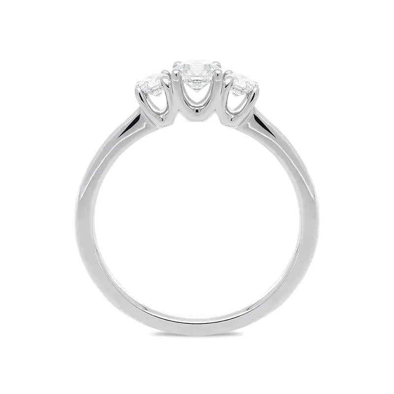 18ct White Gold 0.50ct Diamond Brilliant Cut Trilogy Ring
