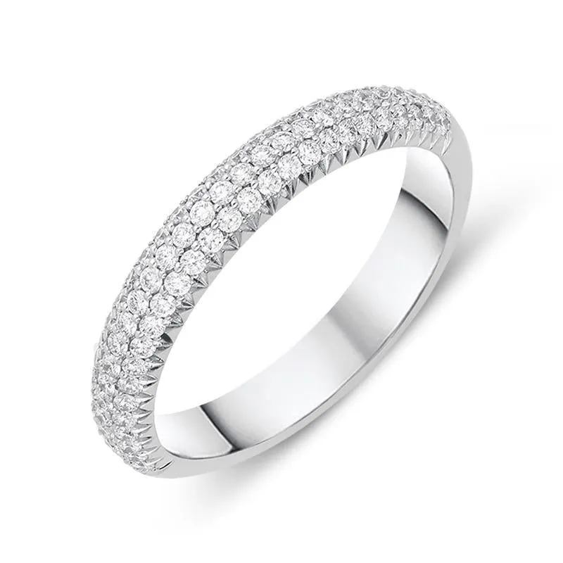 18ct White Gold 0.52ct Diamond Half Eternity Ring D
