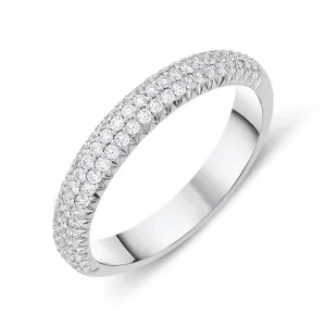 18ct White Gold 0.52ct Diamond Half Eternity Ring D