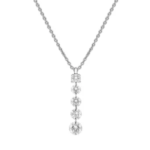 18ct White Gold 0.73ct Diamond Cascading Drop Necklace D