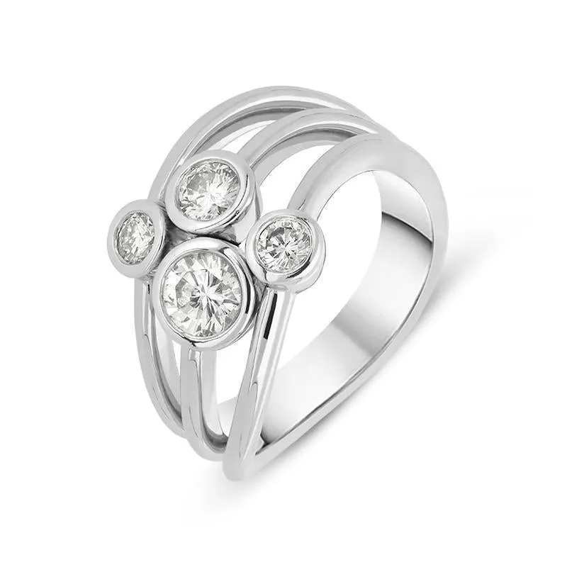 18ct White Gold 0.76ct Diamond Bubble Ring D