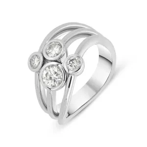 18ct White Gold 0.76ct Diamond Bubble Ring D