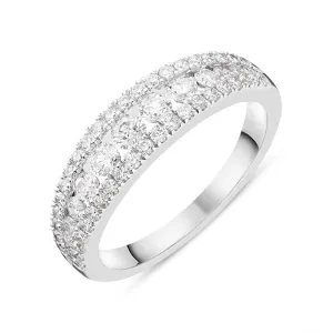 18ct White Gold 0.77ct Diamond Cluster Eternity Ring