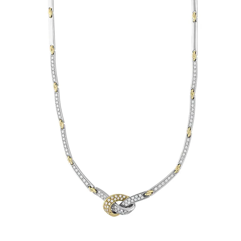 18ct White Gold 0.89ct Diamond Knot Necklet