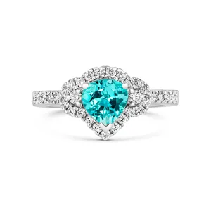 18ct White Gold 1.10ct Paraiba Tourmaline Diamond Ring