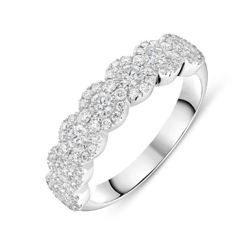18ct White Gold 1.18ct Diamond Half Eternity Ring