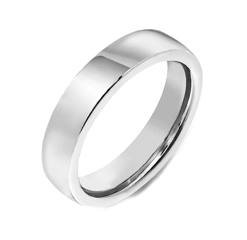 18ct White Gold 3mm Flat Court Shape Wedding Ring