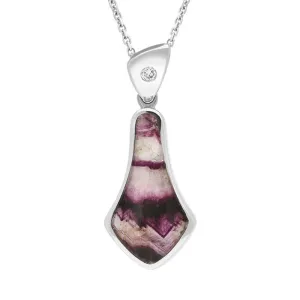 18ct White Gold Blue John Diamond Bell Shaped Necklace