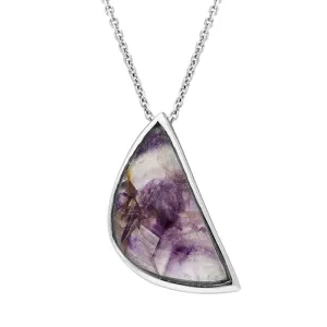 18ct White Gold Blue John Half Moon Necklace