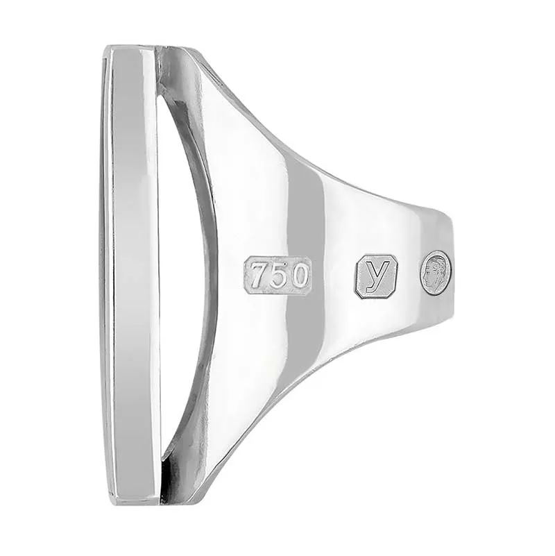 18ct White Gold Blue John King's Coronation Hallmark Large Square Ring D
