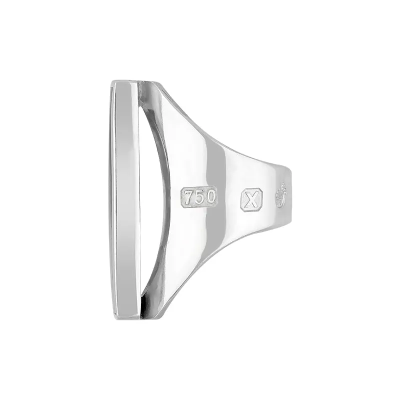18ct White Gold Blue John Queen's Jubilee Hallmark Large Oblong Ring D