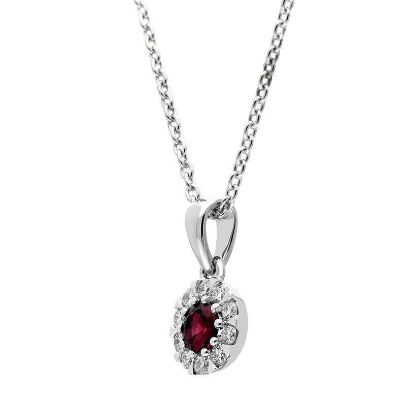 18ct White Gold Ruby Diamond Two Piece Gift Set