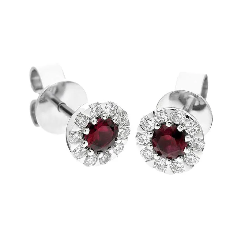 18ct White Gold Ruby Diamond Two Piece Gift Set