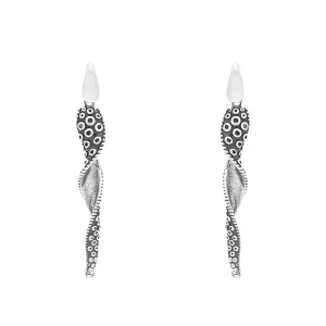 18ct White Gold Tentacle Twist Drop Earrings