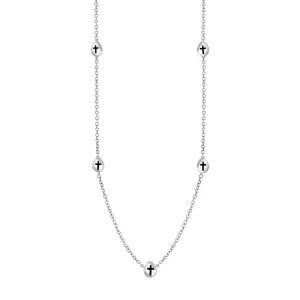 18ct White Gold Whitby Jet Cross Link Disc Chain Necklace