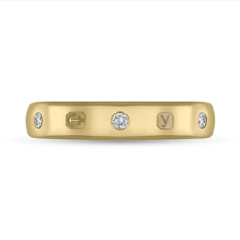 18ct Yellow Gold 0.15ct Diamond King's Coronation Hallmark 4mm Ring D