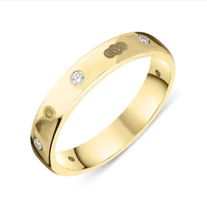 18ct Yellow Gold 0.15ct Diamond King's Coronation Hallmark 4mm Ring D