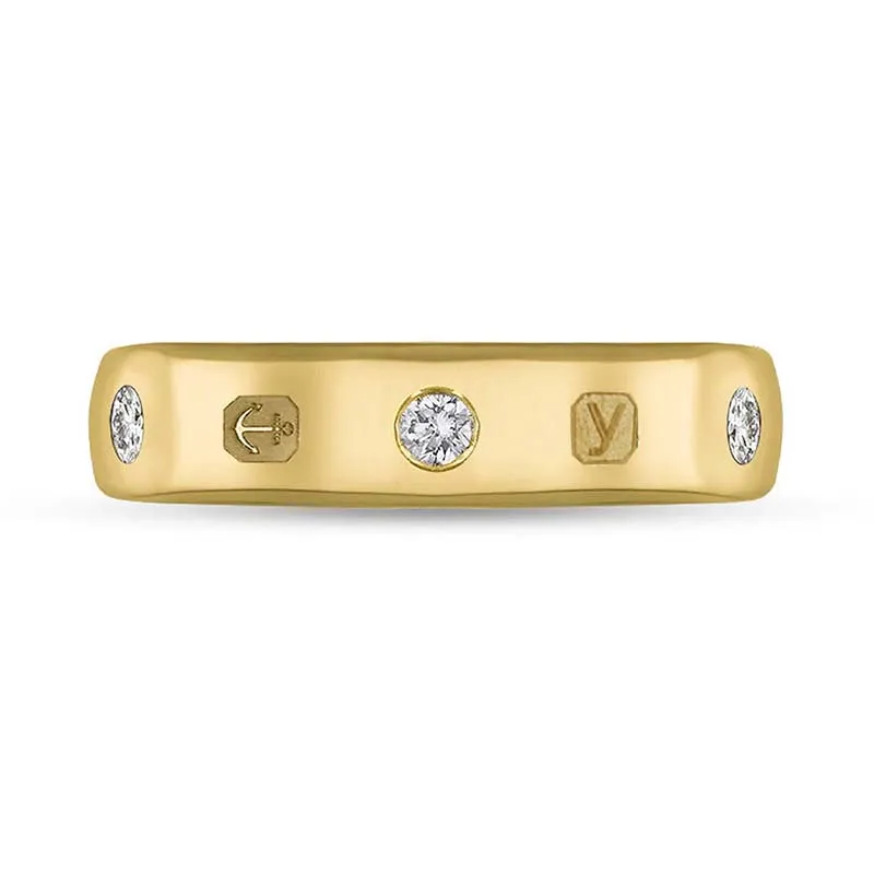 18ct Yellow Gold 0.15ct Diamond King's Coronation Hallmark 5mm Ring D