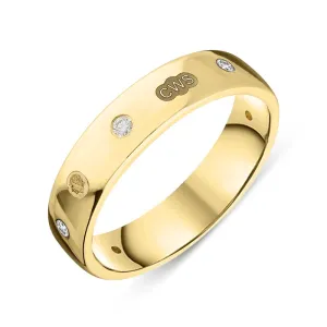 18ct Yellow Gold 0.15ct Diamond King's Coronation Hallmark 5mm Ring D