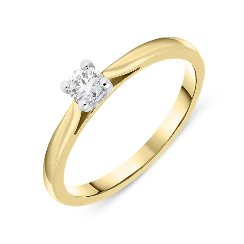 18ct Yellow Gold 0.16ct Diamond Brilliant Cut Solitaire Ring