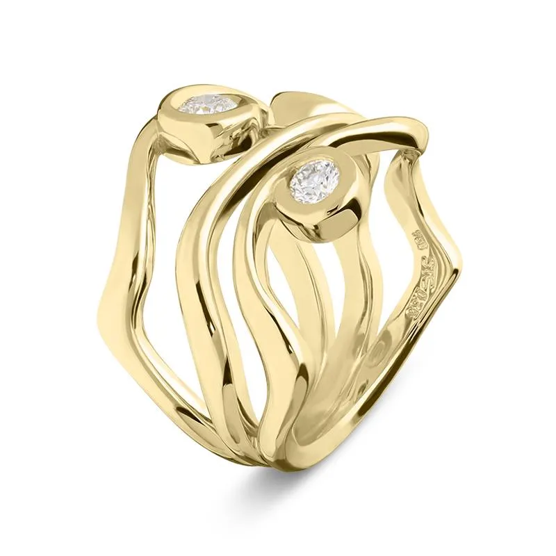 18ct Yellow Gold 0.35ct Diamond Bubble Ring