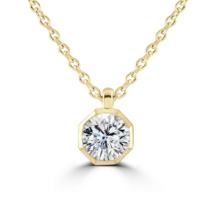 18ct Yellow Gold 0.40ct Lab Grown Diamond Solitaire Octagonal Necklace