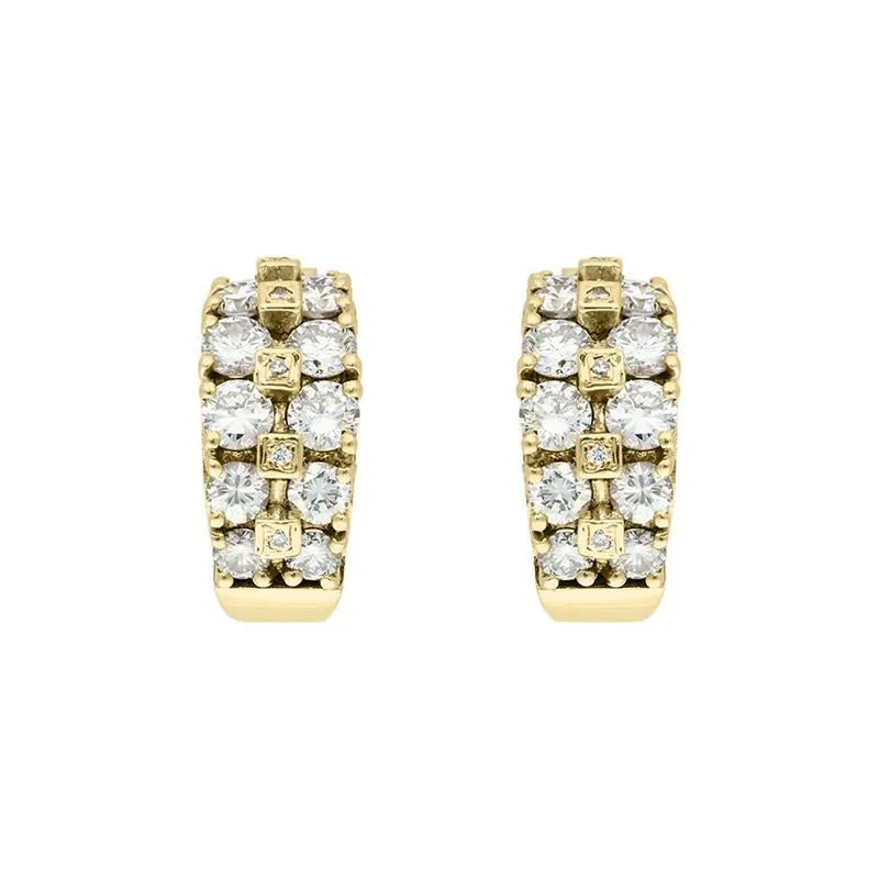18ct Yellow Gold 2.40ct Diamond Hoop Earrings