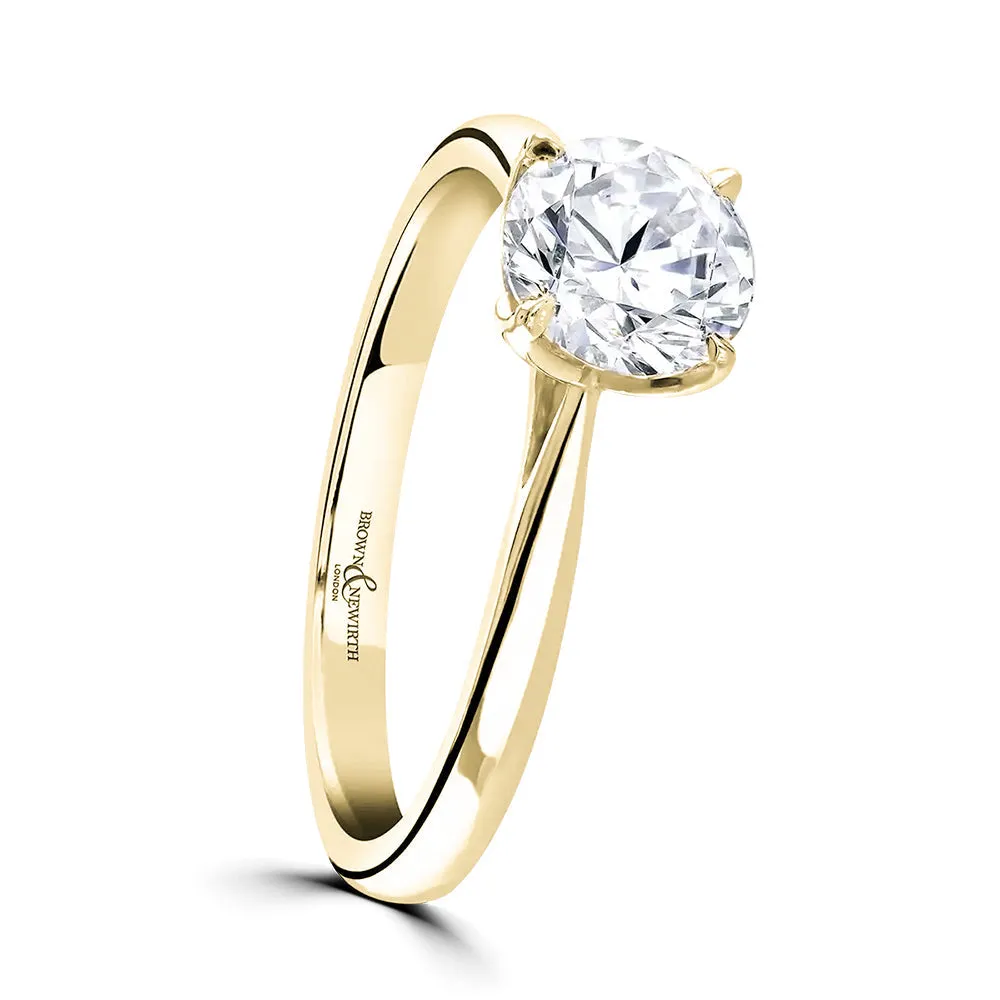 18ct Yellow Gold 2ct Round Brilliant Cut Laboratory Grown Diamond Solitaire