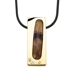 18ct Yellow Gold Blue John Diamond Unique Necklace