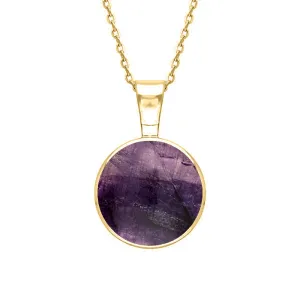 18ct Yellow Gold Blue John Heritage Round Necklace