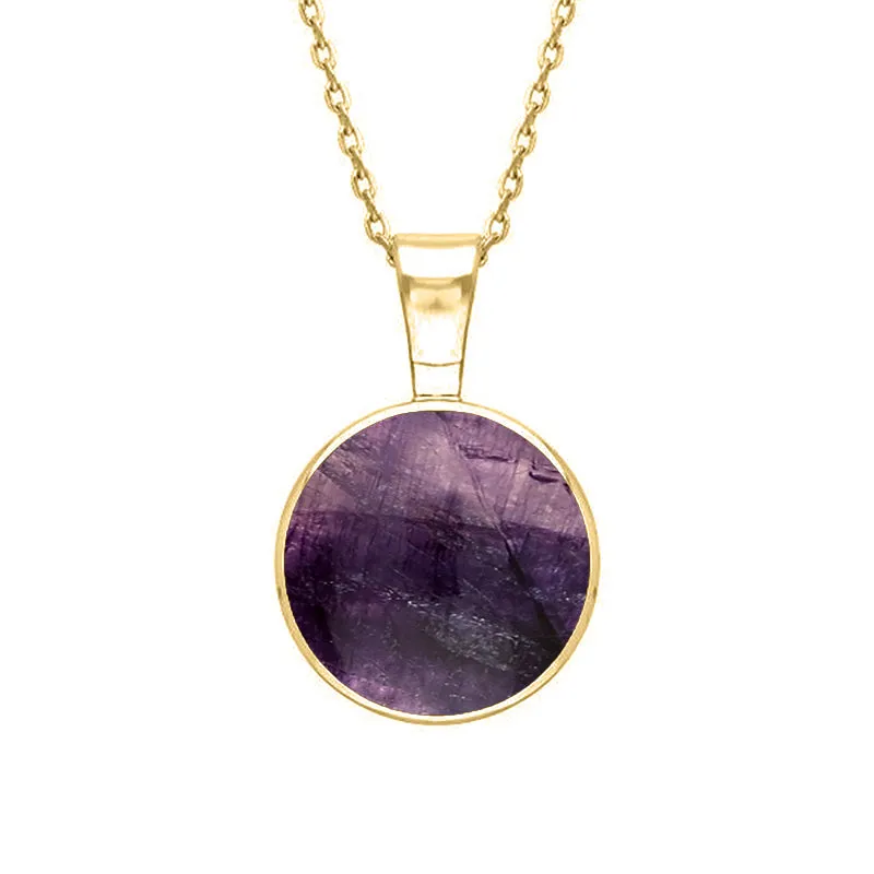 18ct Yellow Gold Blue John Heritage Round Necklace