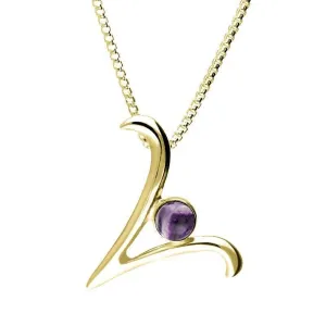 18ct Yellow Gold Blue John Love Letters Initial V Necklace