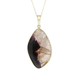 18ct Yellow Gold Blue John Marquise Necklace