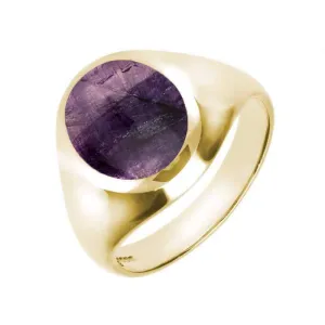 18ct Yellow Gold Blue John Medium Oval Signet Ring