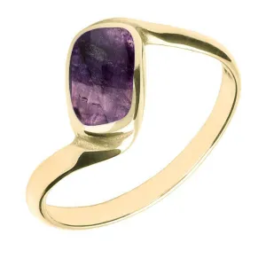18ct Yellow Gold Blue John Oblong Twist Ring